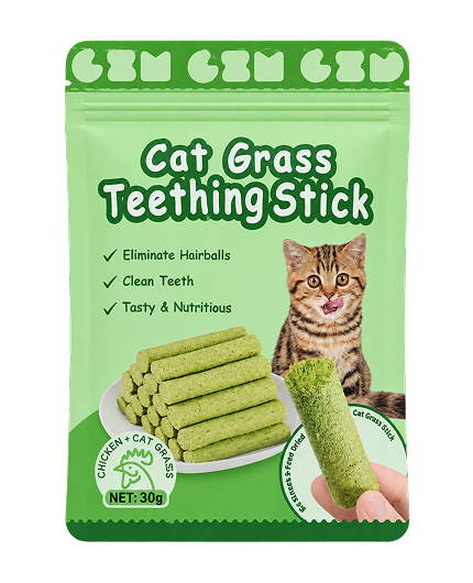Cat Grass 6pcs Teething Stick Chicken Flavor for Cat 30g