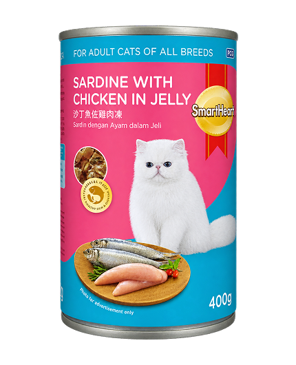 SmartHeart Cat Canned Food Adult Chicken in Jelly 400g