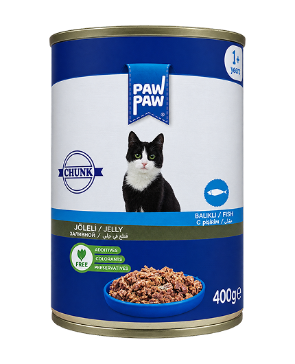 PawPaw Can Adult 1+ Years Fish in Jelly 400g