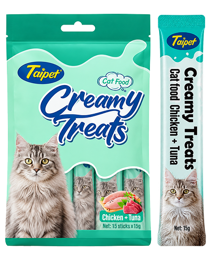 Taipei Creamy Cat Treats Chicken and Tuna Flavor 5 pcs 5*15g