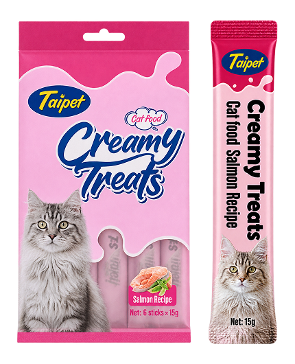 Taipeit Creamy Cat Treats Salmon Recipe Flavor 5 pcs 5*15g