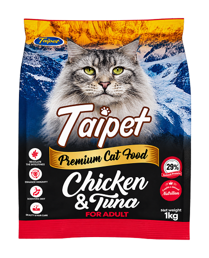 Taipet Premium Dry Cat Food for Adult Chicken & Tuna 1kg